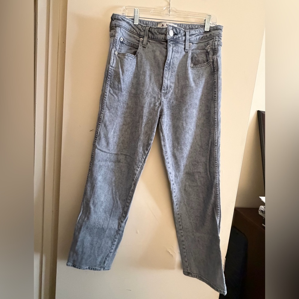 AMO Light Gray Women's Straight Leg Jeans